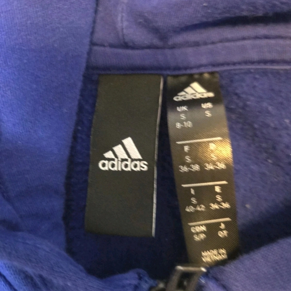 Adidas Originals Full Zip Hooded Track Jacket Blue - Picture 2 of 3